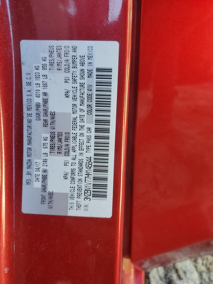 2017 Mazda 3 Touring VIN: 3MZBN1V77HM146844 Lot: 90508965