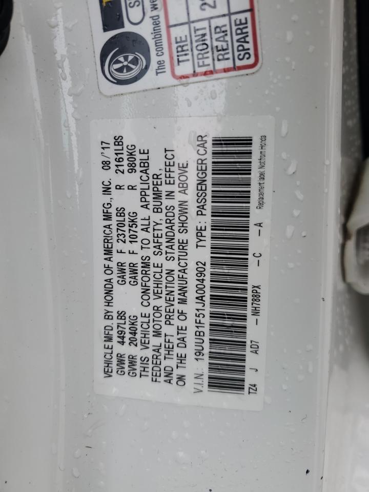 2018 Acura Tlx Tech VIN: 19UUB1F51JA004902 Lot: 93132335