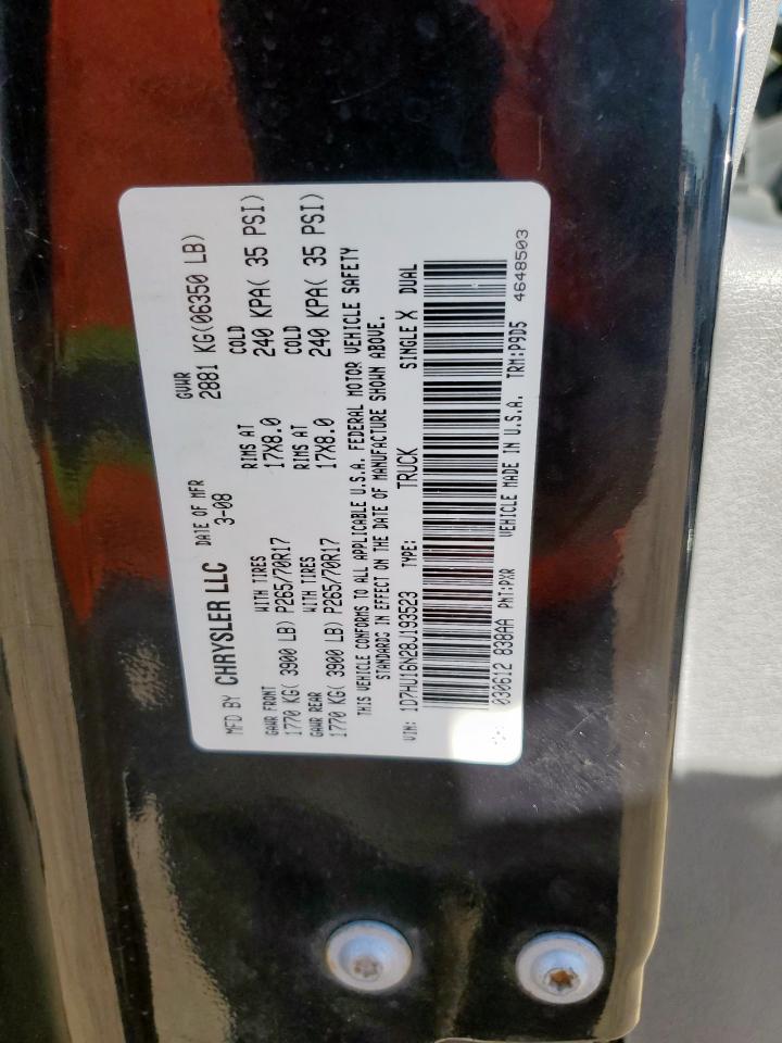 2008 Dodge Ram 1500 St VIN: 1D7HU16N28J193523 Lot: 92713715