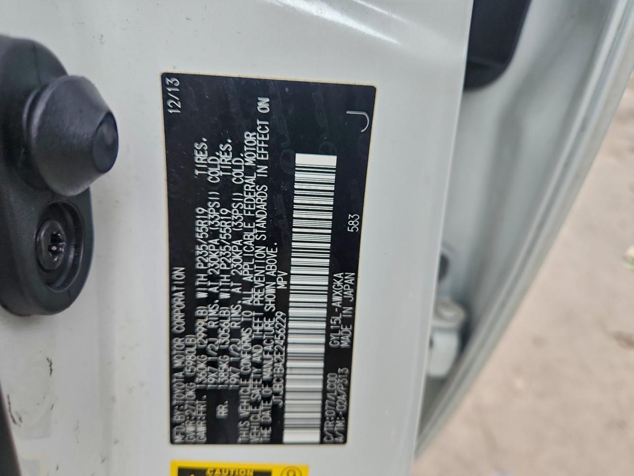 2014 Lexus Rx 450H VIN: JTJBC1BA2E2456229 Lot: 94122185