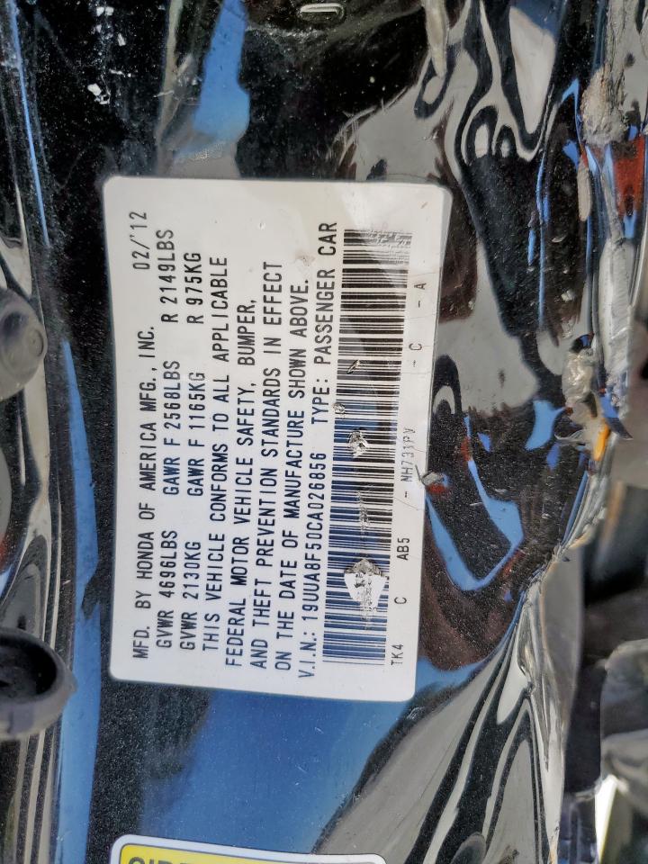 2012 Acura Tl VIN: 19UUA8F50CA026856 Lot: 91482365