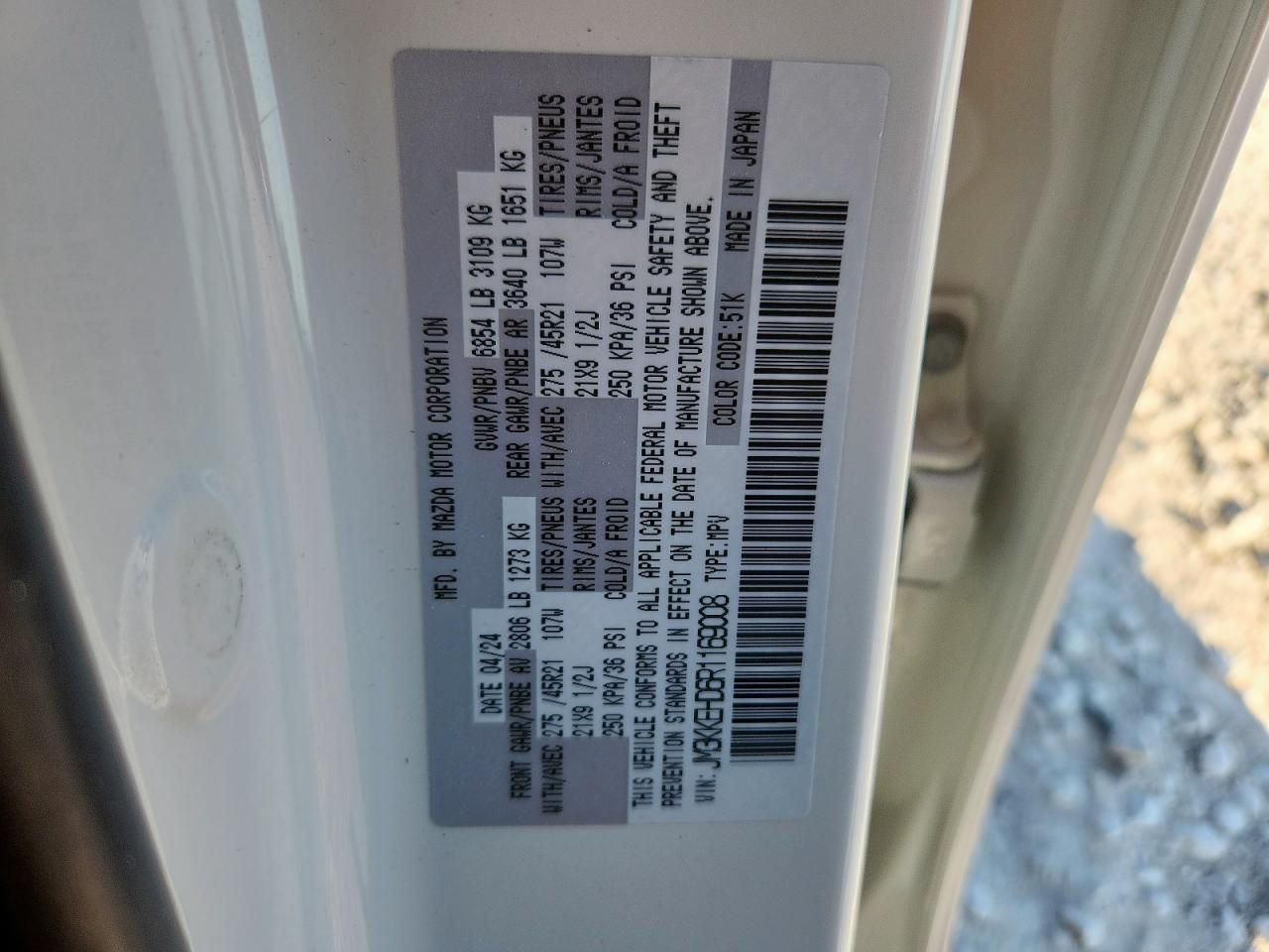 2024 Mazda Cx-90 Premium Plus VIN: JM3KKEHD6R1169008 Lot: 91113745