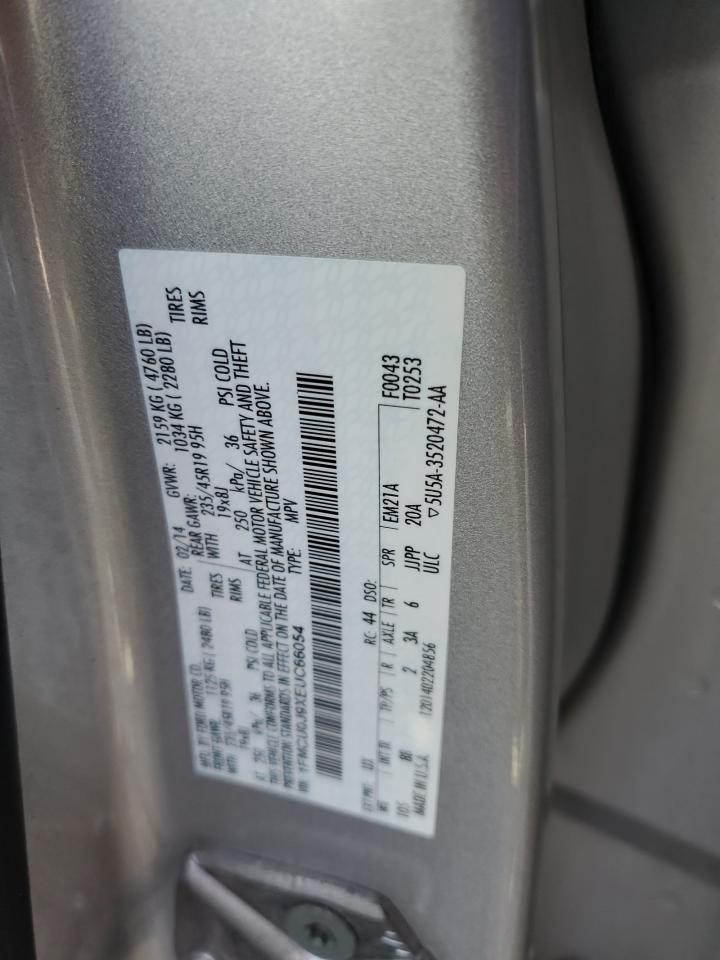 2014 Ford Escape Titanium VIN: 1FMCU0J9XEUC66054 Lot: 93024175