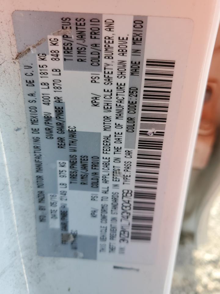 2016 Mazda 3 Touring VIN: 3MZBM1L74GM304769 Lot: 93328685