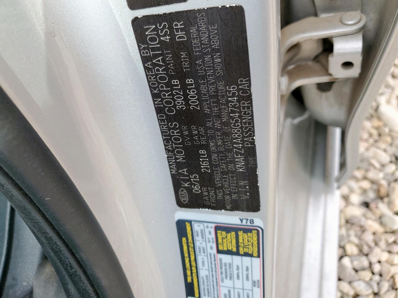 2016 Kia Forte Ex VIN: KNAFZ4A88G5473456 Lot: 93367385