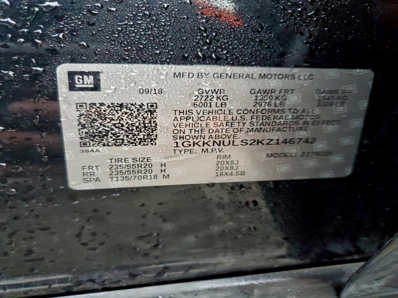 2019 GMC Acadia Slt-1 VIN: 1GKKNULS2KZ146742 Lot: 94544335