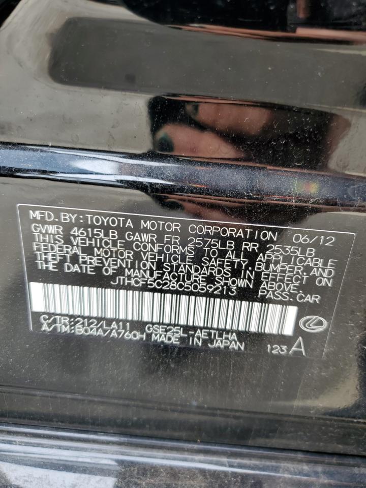 2012 Lexus Is 250 VIN: JTHCF5C28C5059213 Lot: 91160425