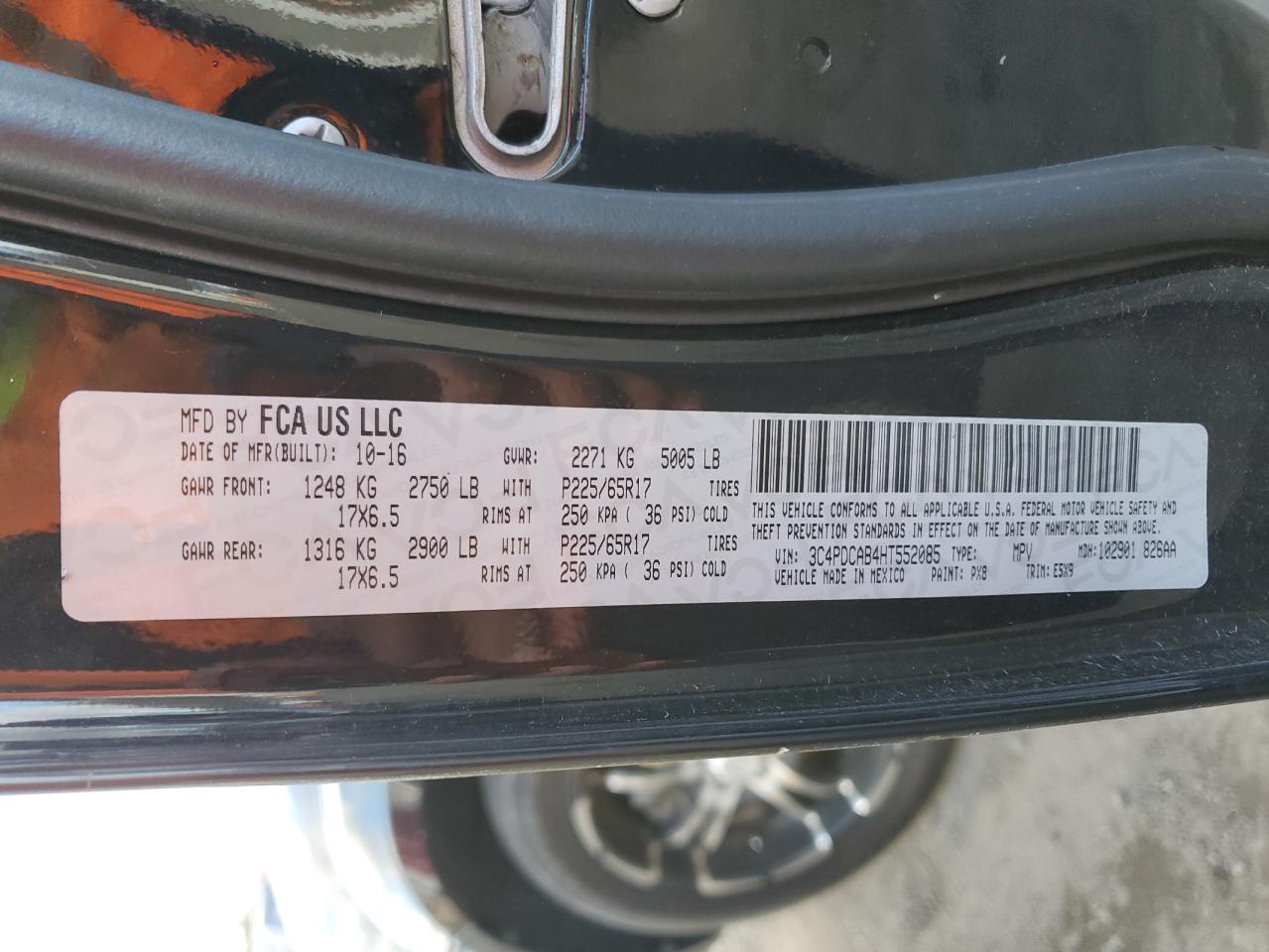 2017 Dodge Journey Se VIN: 3C4PDCAB4HT552085 Lot: 90934215