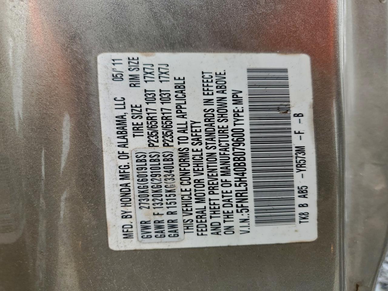 2011 Honda Odyssey Ex VIN: 5FNRL5H40BB079600 Lot: 93956335