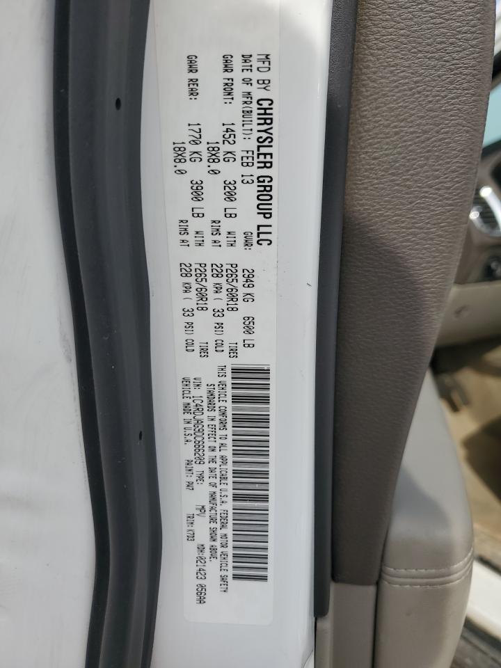 2013 Dodge Durango Sxt VIN: 1C4RDJAG9DC666209 Lot: 92637045