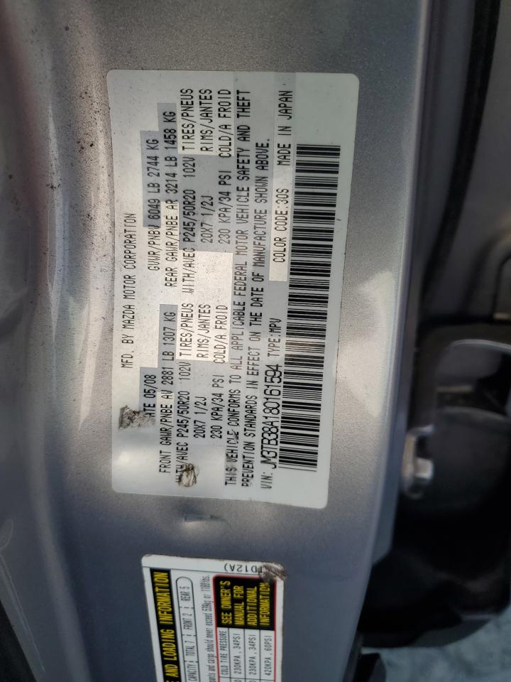 2008 Mazda Cx-9 VIN: JM3TB38A180161594 Lot: 93928435