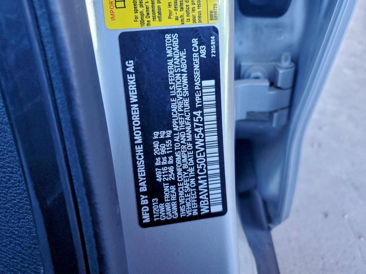 2014 BMW X1 Sdrive28I VIN: WBAVM1C50EVW54754 Lot: 94502845