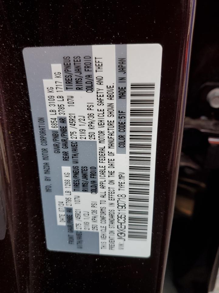 2025 Mazda Cx-90 Premium Plus VIN: JM3KKEHC3S1190718 Lot: 93258295