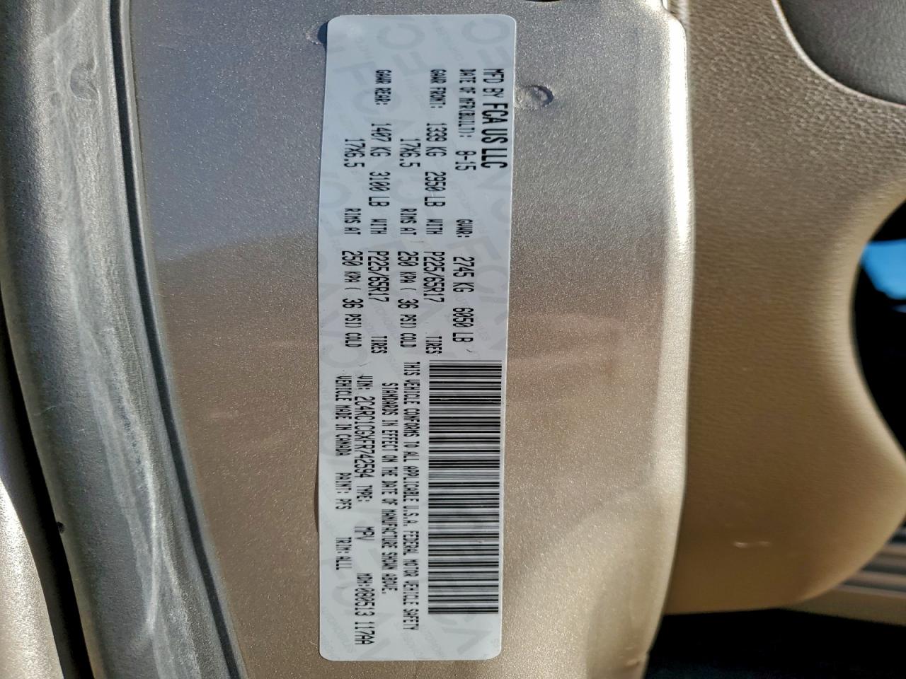 2015 Chrysler Town & Country Touring L VIN: 2C4RC1CGXFR742594 Lot: 94294515