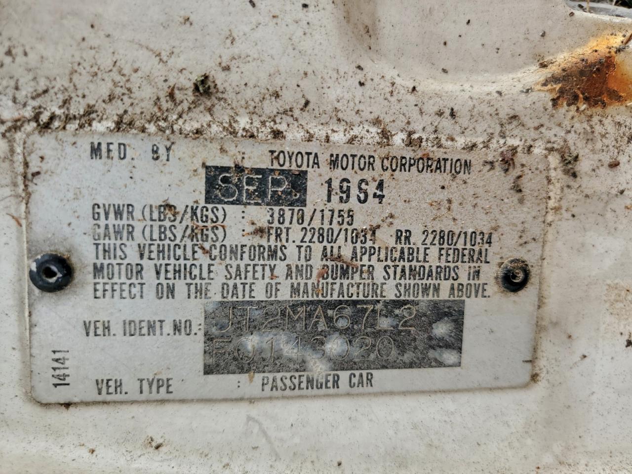 1985 Toyota Supra VIN: JT2MA67L2F0143020 Lot: 92841695