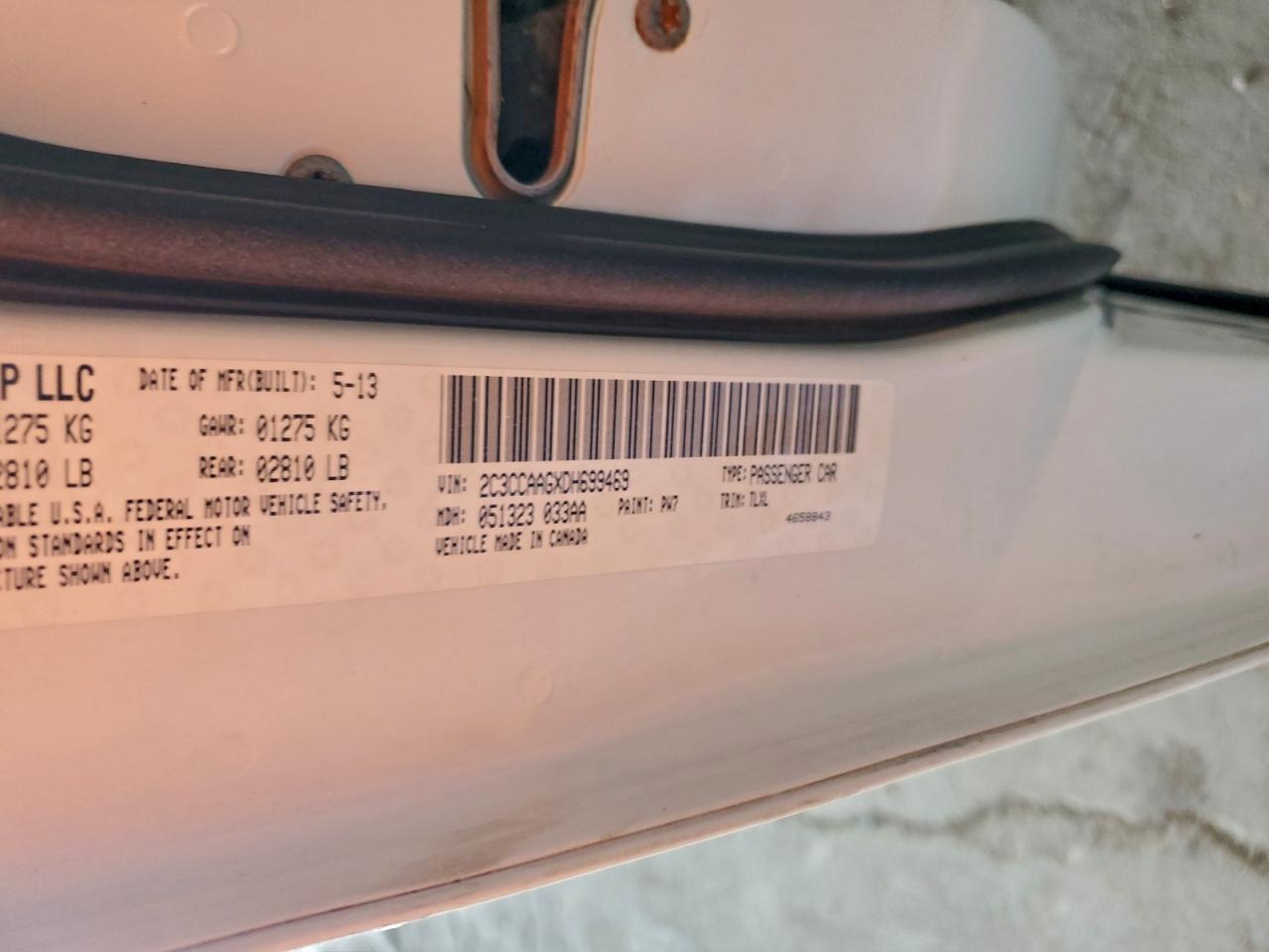 2013 Chrysler 300 VIN: 2C3CCAAGXDH699469 Lot: 94090465