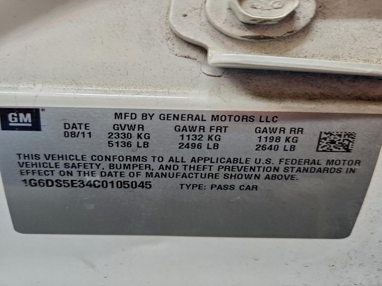 2012 Cadillac Cts Premium Collection VIN: 1G6DS5E34C0105045 Lot: 93913605