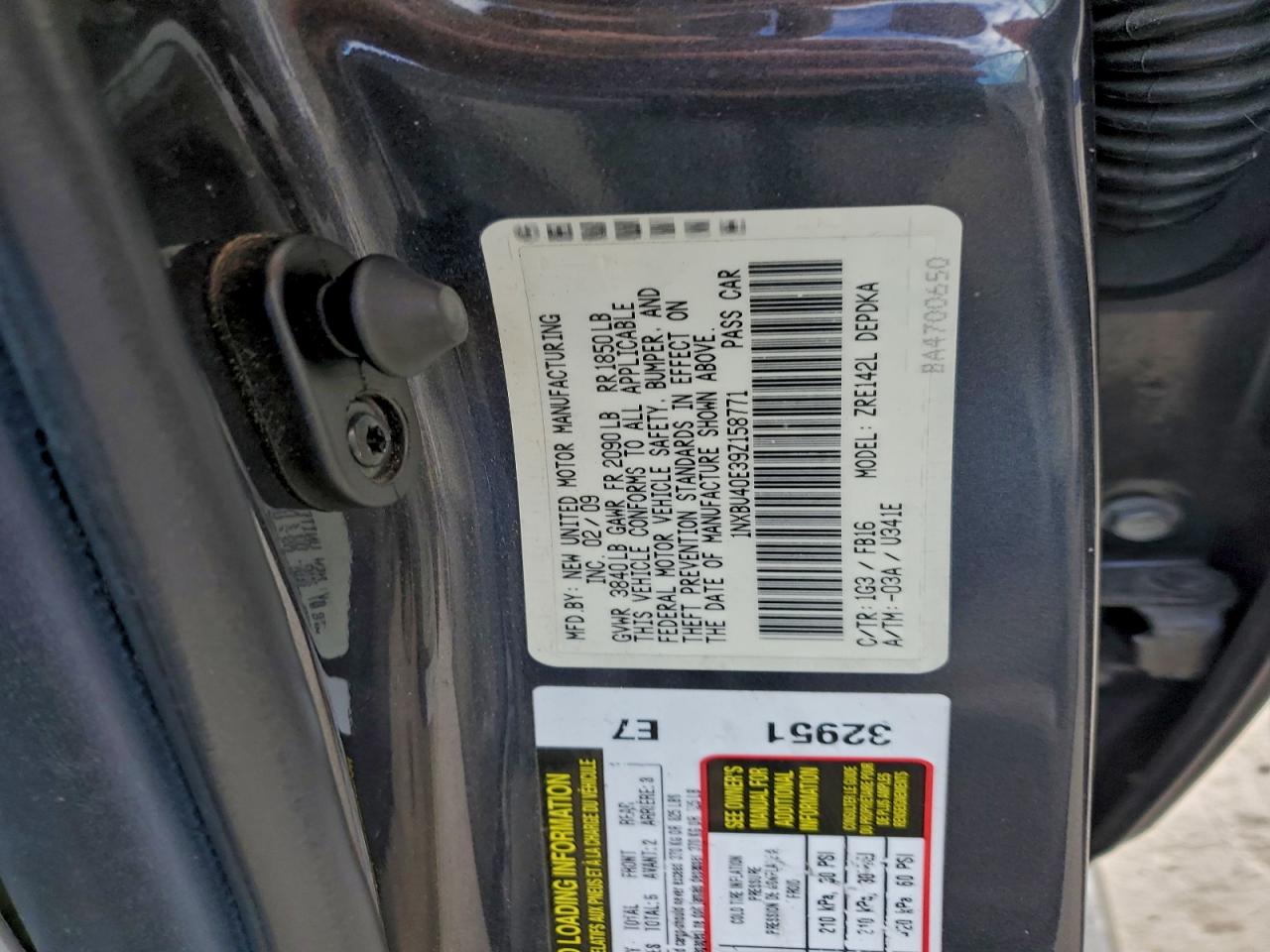 2009 Toyota Corolla Base VIN: 1NXBU40E39Z158771 Lot: 93779605