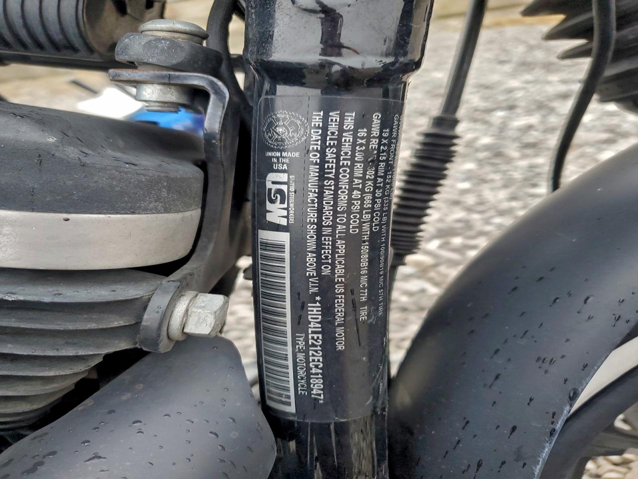 2014 Harley-Davidson Xl883 Iron 883 VIN: 1HD4LE212EC418947 Lot: 94084345