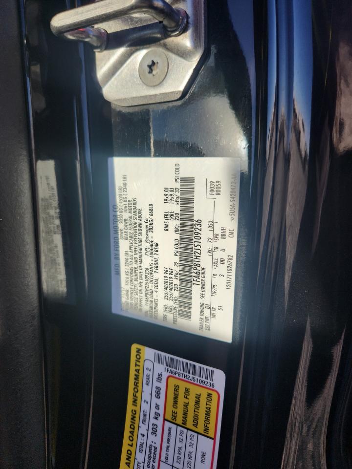 2018 Ford Mustang VIN: 1FA6P8TH2J5109236 Lot: 92569585