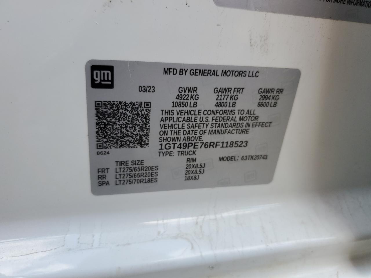 2024 GMC Sierra K2500 At4 VIN: 1GT49PE76RF118523 Lot: 91140575