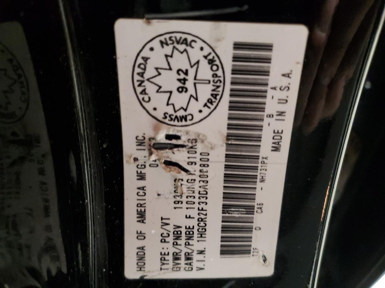 2013 Honda Accord Lx VIN: 1HGCR2F33DA808800 Lot: 92185405