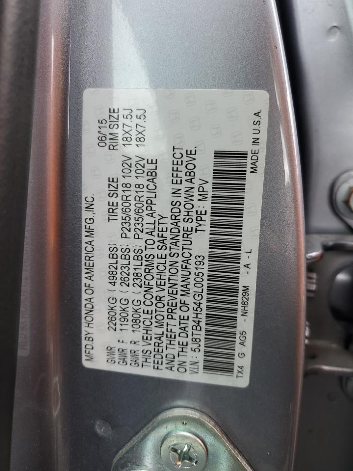 2016 Acura Rdx Technology VIN: 5J8TB4H54GL005193 Lot: 92132795