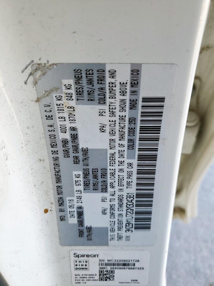 2016 Mazda 3 Sport VIN: 3MZBM1U72GM304381 Lot: 90755095