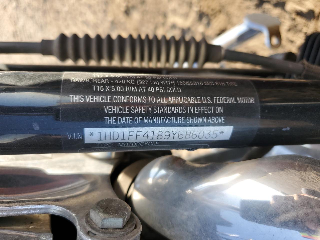 2009 Harley-Davidson Flhtc VIN: 1HD1FF4189Y686035 Lot: 92116965