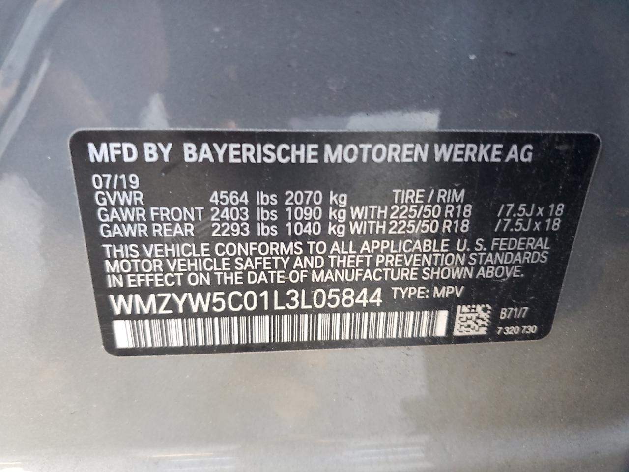 2020 Mini Cooper Countryman All4 VIN: WMZYW5C01L3L05844 Lot: 92448245