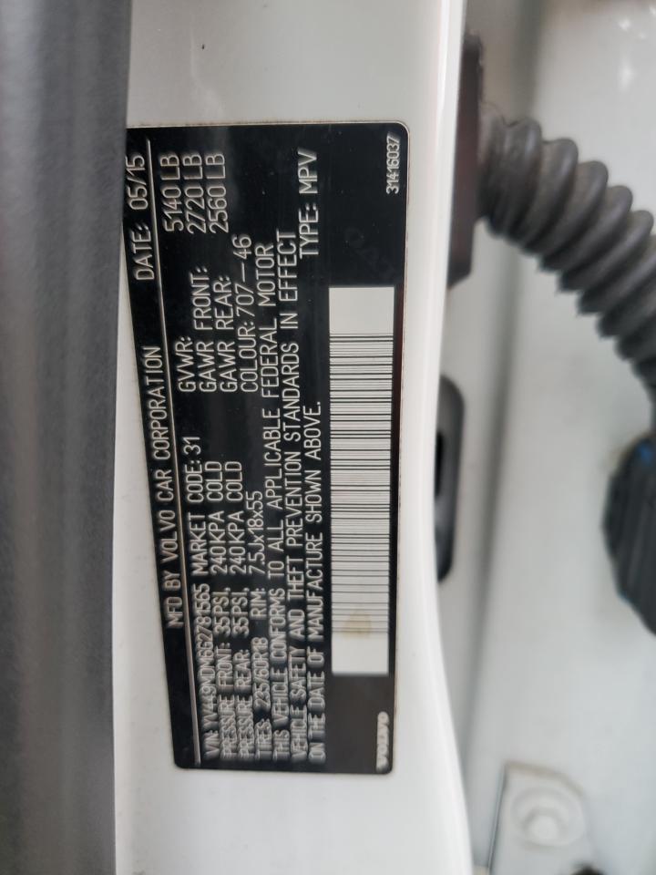 2016 Volvo Xc60 T6 Platinum VIN: YV449MDM6G2781565 Lot: 90800015