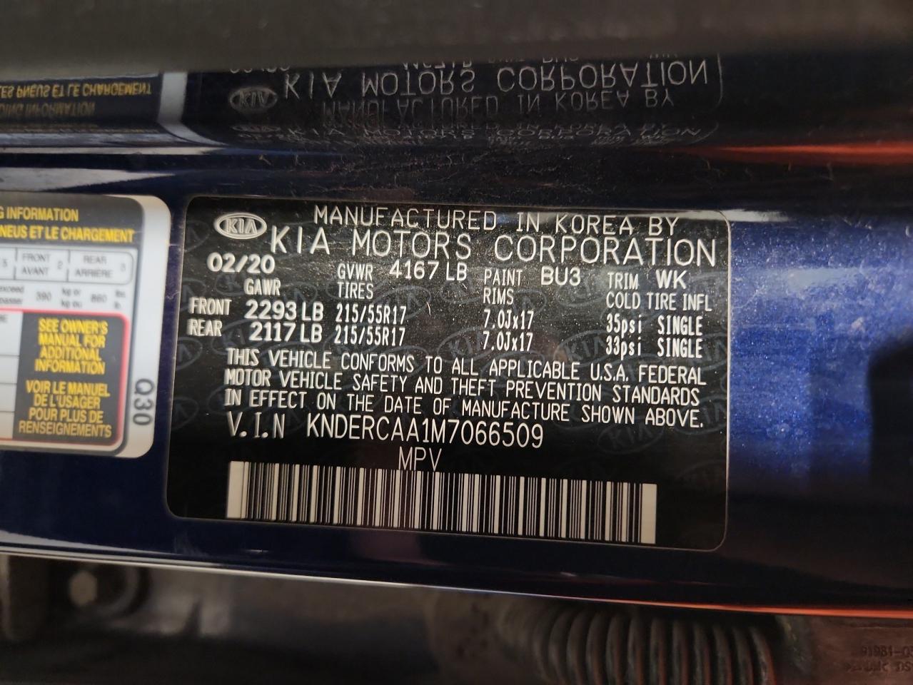 2021 Kia Seltos Ex VIN: KNDERCAA1M7066509 Lot: 93069735