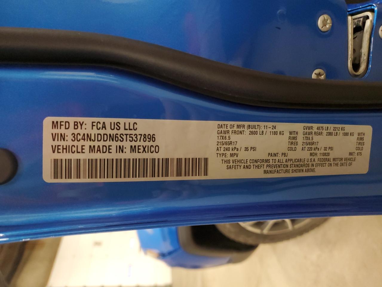 2025 Jeep Compass Trailhawk VIN: 3C4NJDDN6ST537896 Lot: 92060115