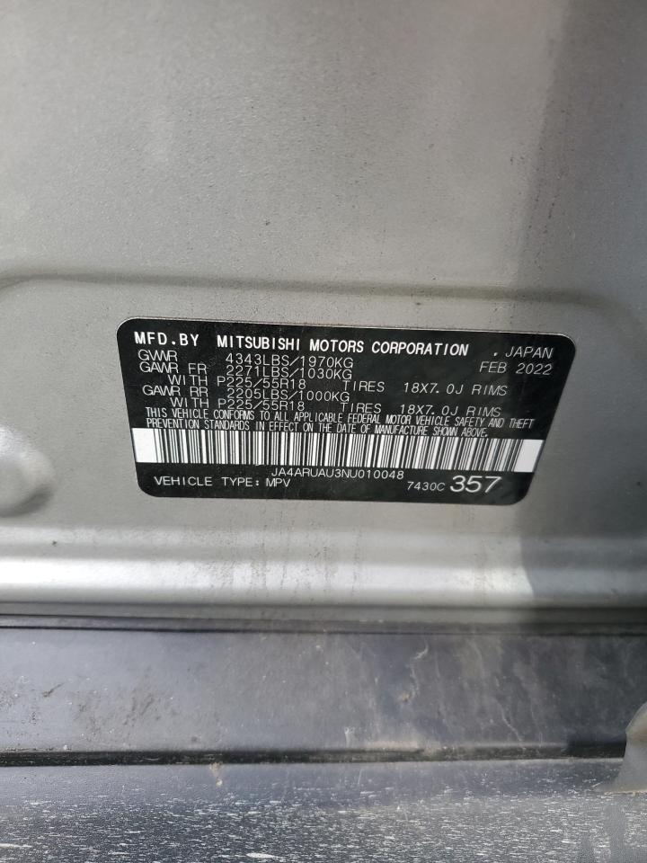 2022 Mitsubishi Outlander Sport Es VIN: JA4ARUAU3NU010048 Lot: 91571415