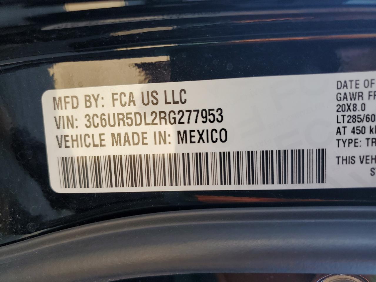 2024 Ram 2500 Big Horn VIN: 3C6UR5DL2RG277953 Lot: 91273995