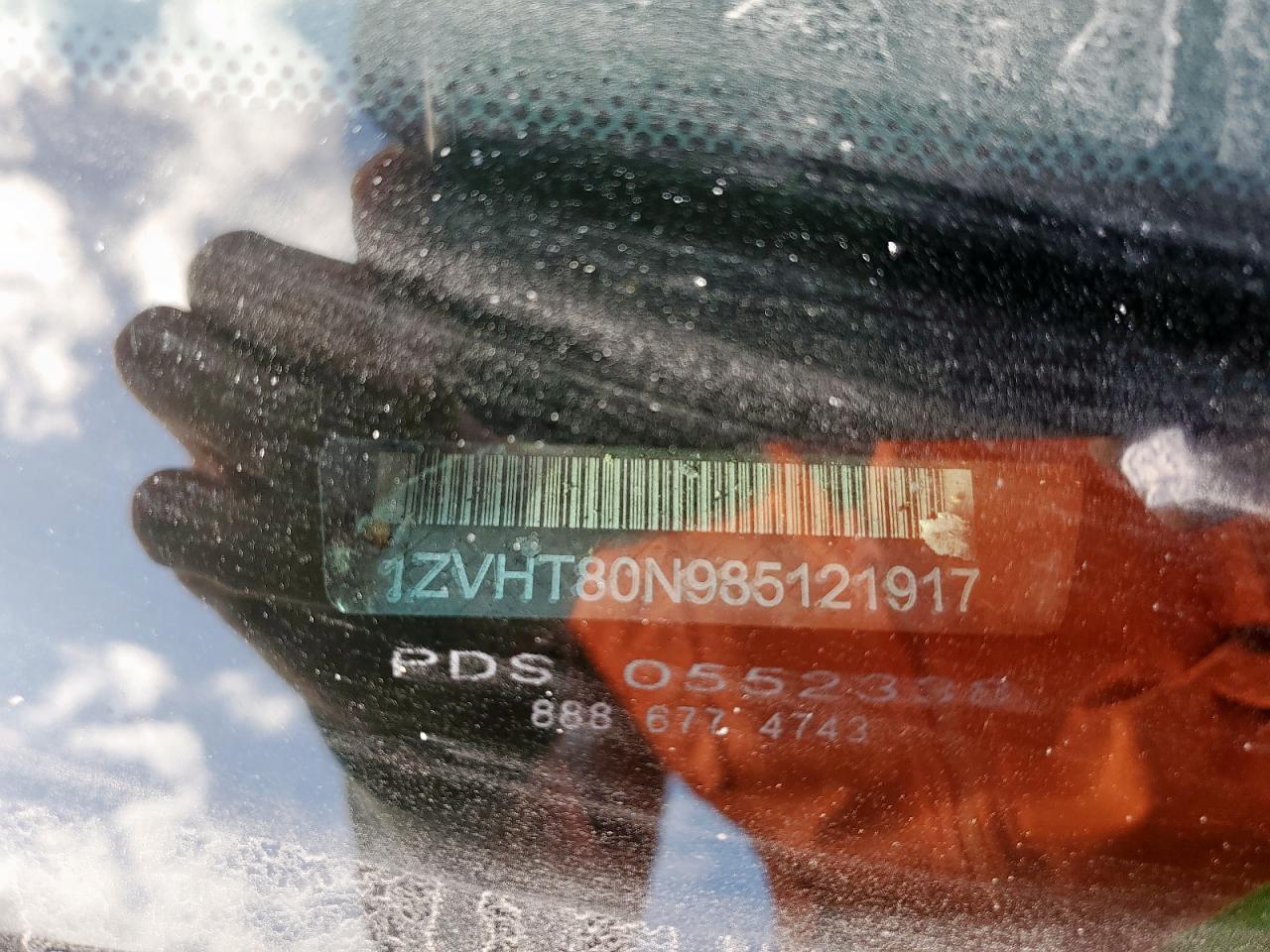 2008 Ford Mustang VIN: 1ZVHT80N985121917 Lot: 85430185