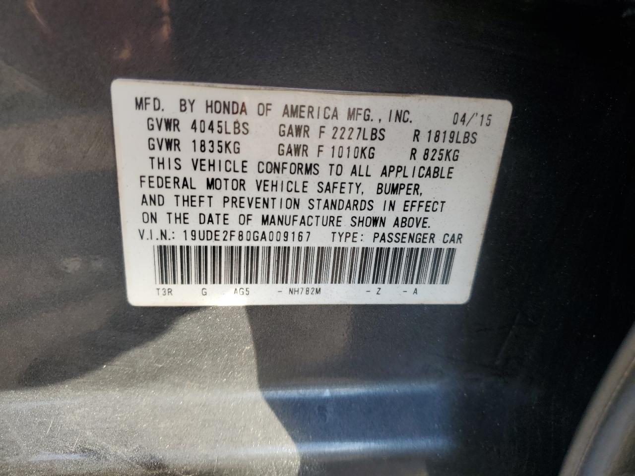 2016 Acura Ilx Premium VIN: 19UDE2F80GA009167 Lot: 90814795