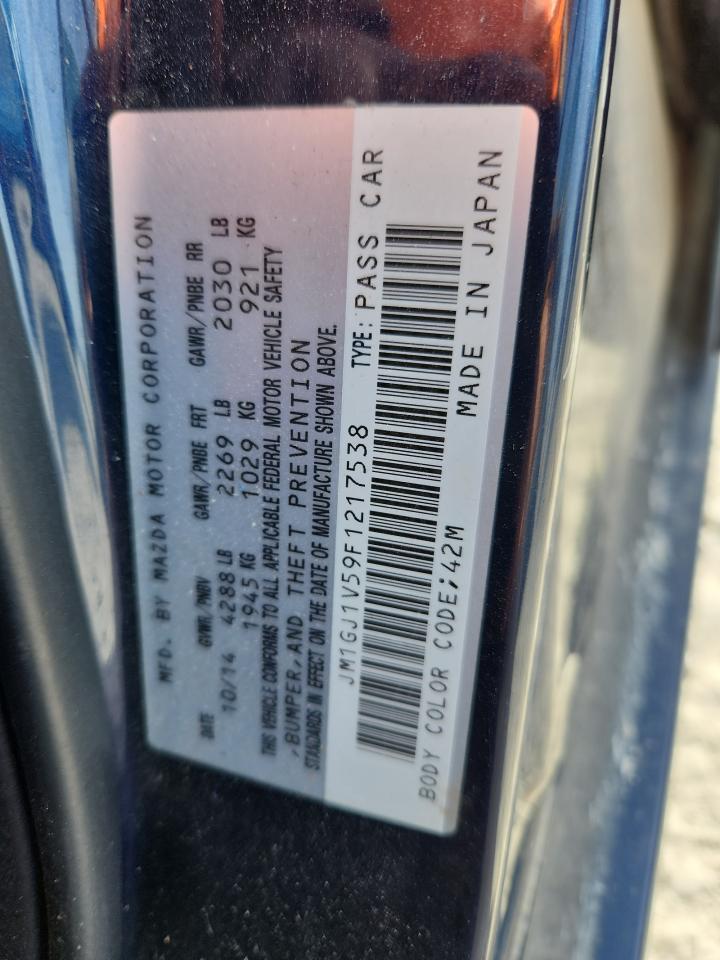 2015 Mazda 6 Touring VIN: JM1GJ1V59F1217538 Lot: 91677295