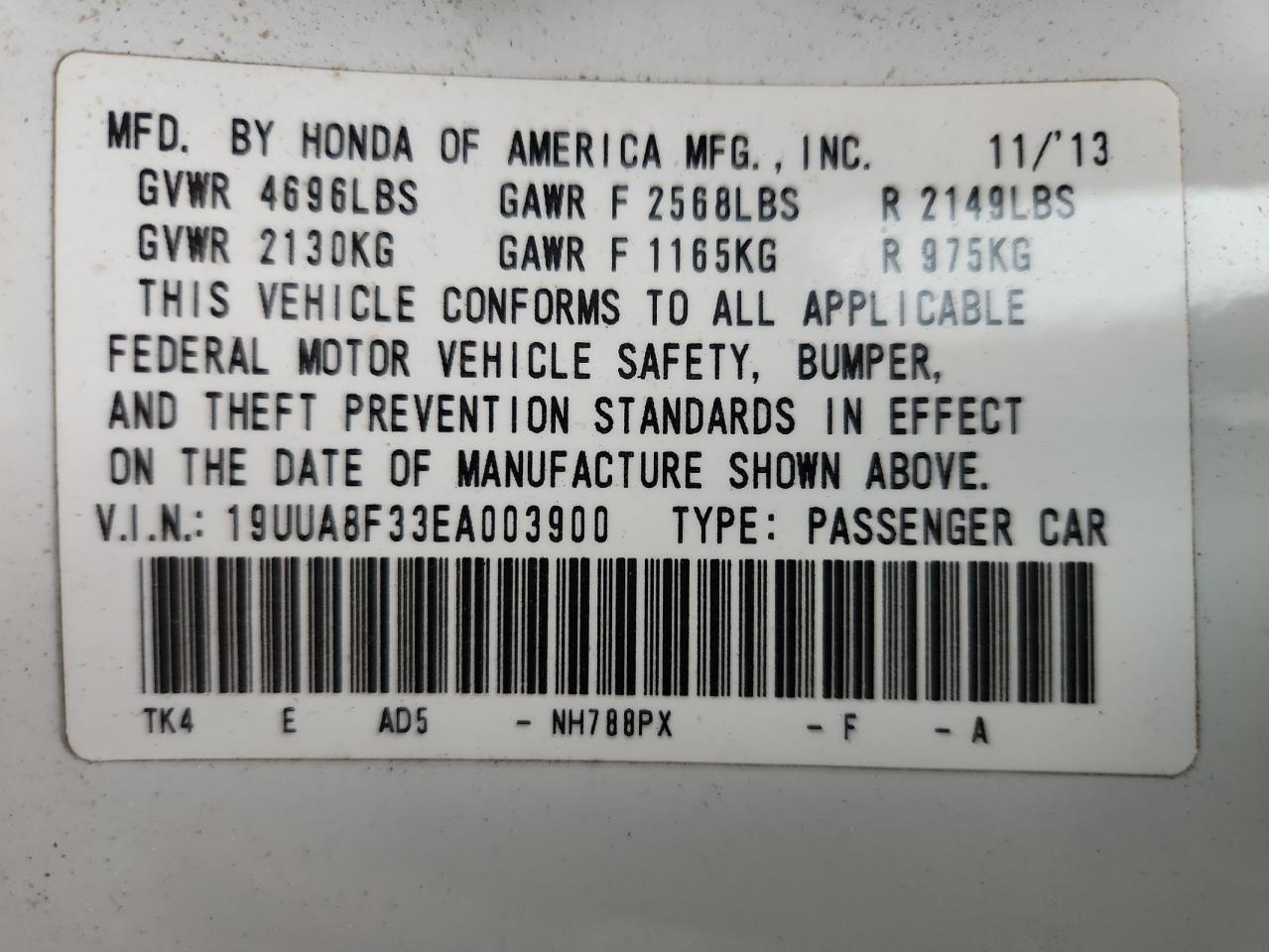 2014 Acura Tl Se VIN: 19UUA8F33EA003900 Lot: 92275215
