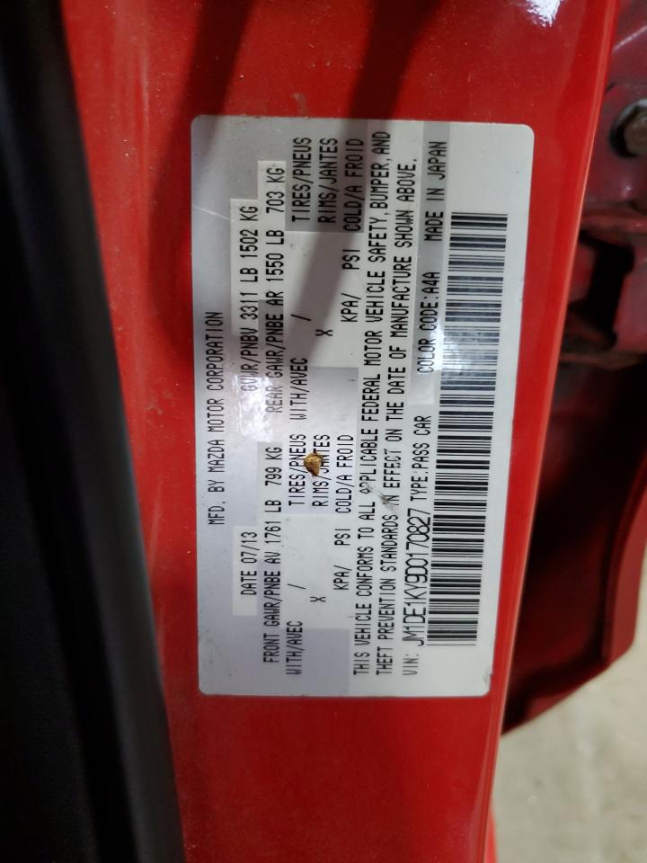 2013 Mazda Mazda2 VIN: JM1DE1KY9D0170827 Lot: 91581795