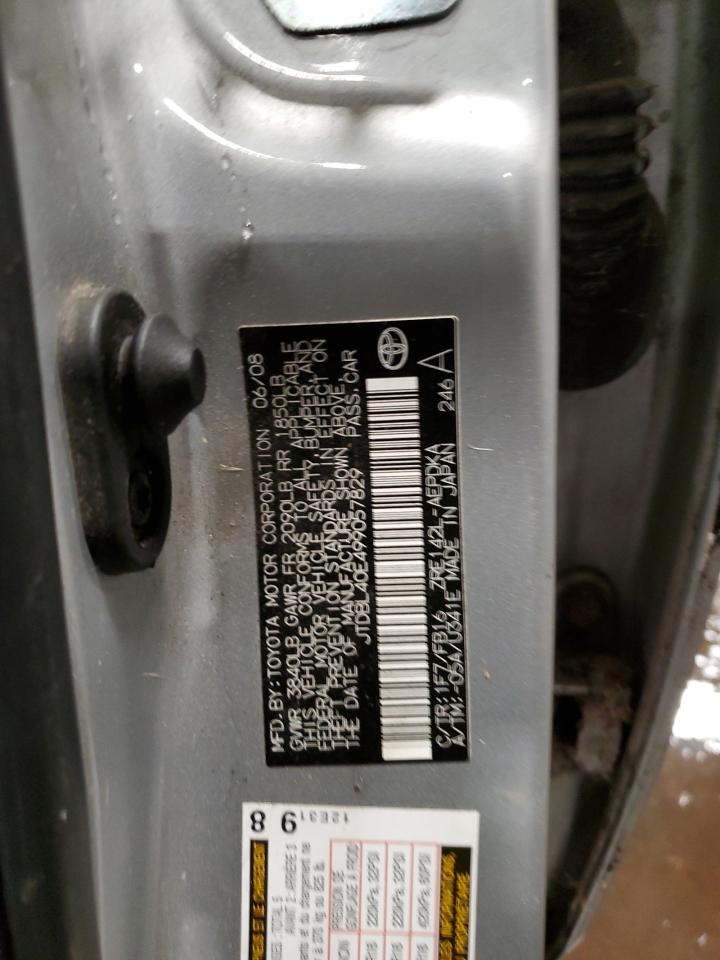 2009 Toyota Corolla Base VIN: JTDBL40E499057829 Lot: 93305035