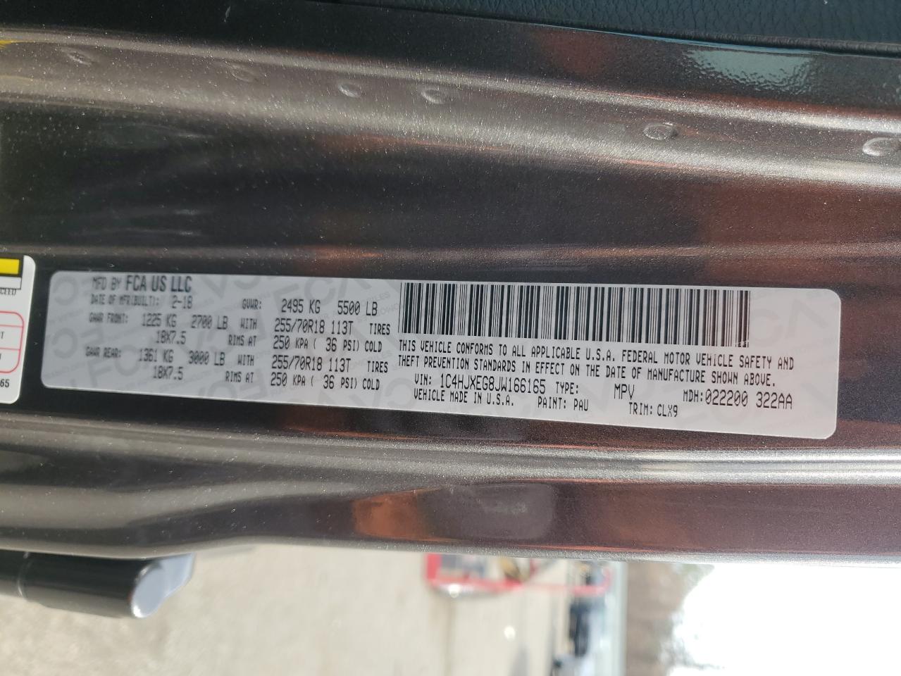 2018 Jeep Wrangler Unlimited Sahara VIN: 1C4HJXEG8JW166165 Lot: 93676355