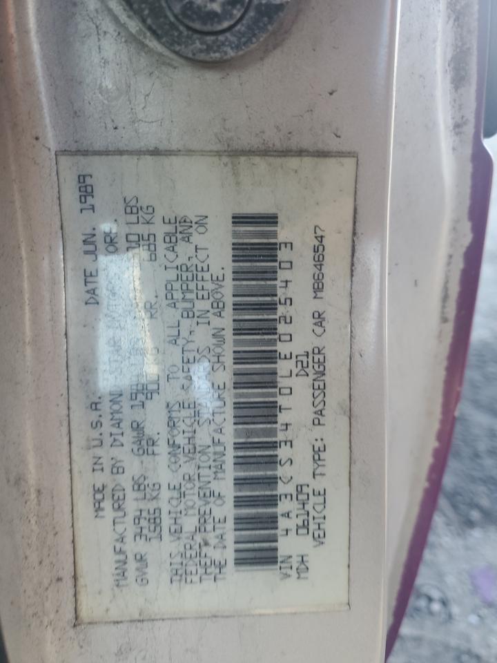 1990 Mitsubishi Eclipse VIN: 4A3CS34T0LE025403 Lot: 86840915