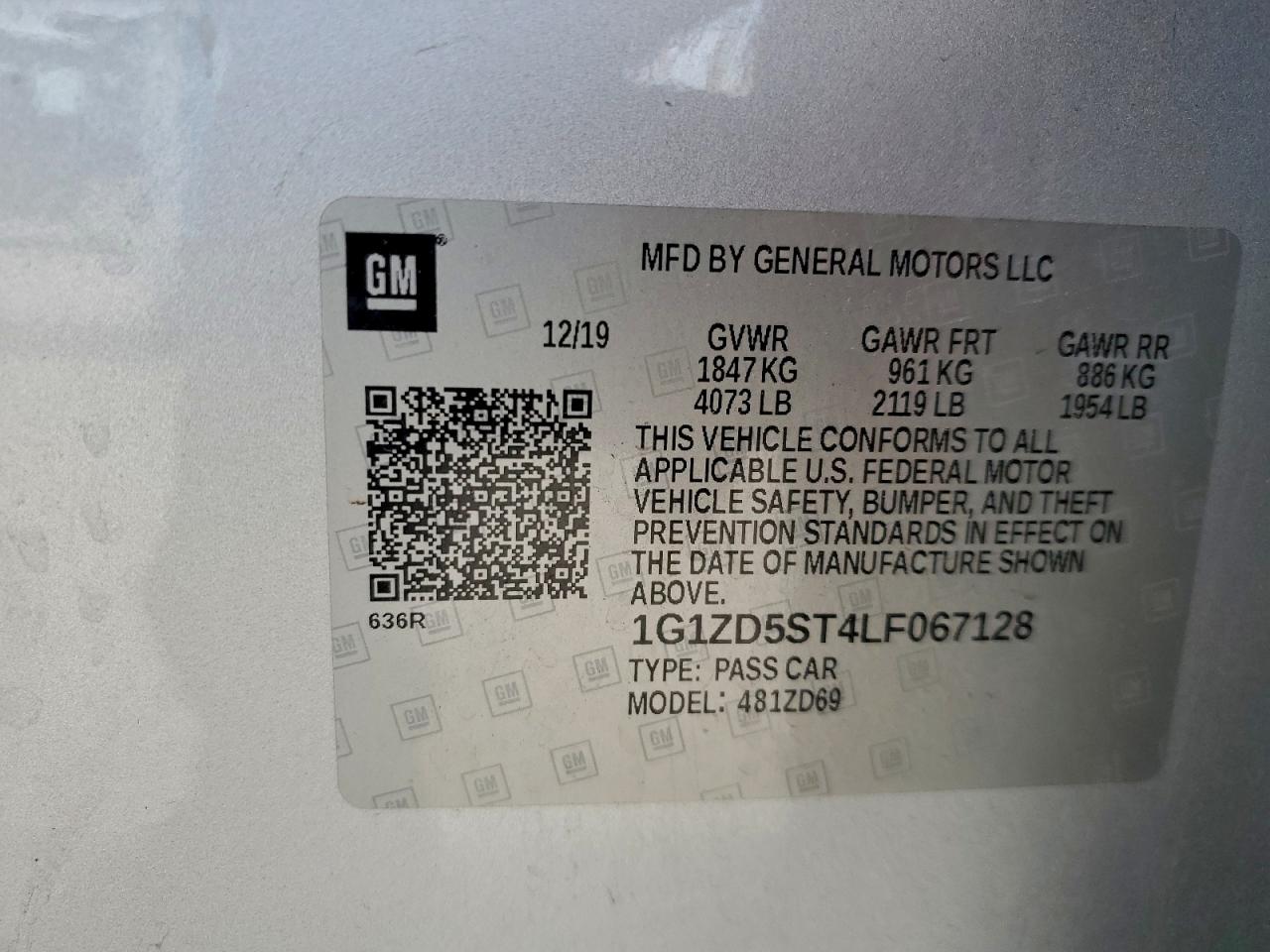 2020 Chevrolet Malibu Lt VIN: 1G1ZD5ST4LF067128 Lot: 94177675