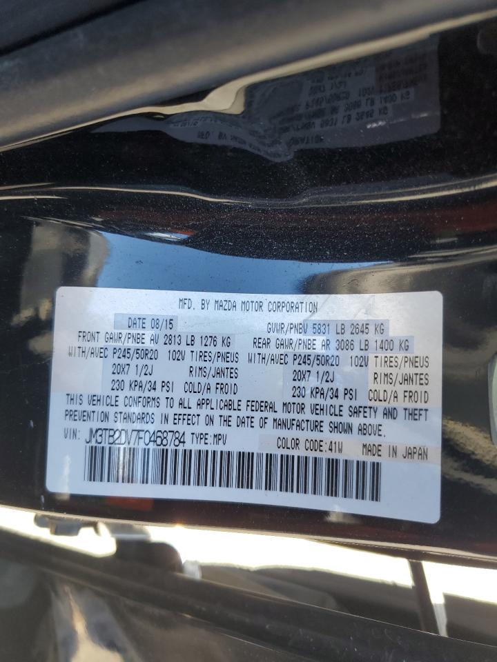 2015 Mazda Cx-9 Grand Touring VIN: JM3TB2DV7F0468784 Lot: 91723295