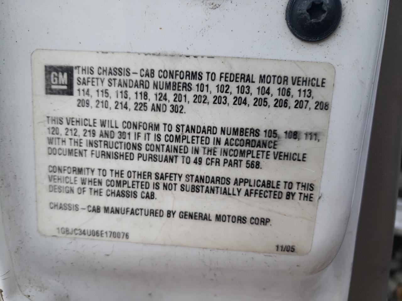2006 Chevrolet Silverado Flatbed Truck VIN: 1GBJC34U06E170076 Lot: 92094765