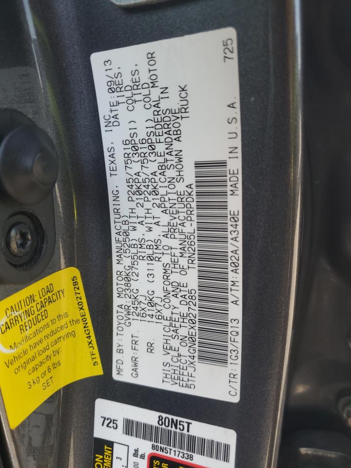 2014 Toyota Tacoma Double Cab VIN: 5TFJX4GN0EX027285 Lot: 93227995