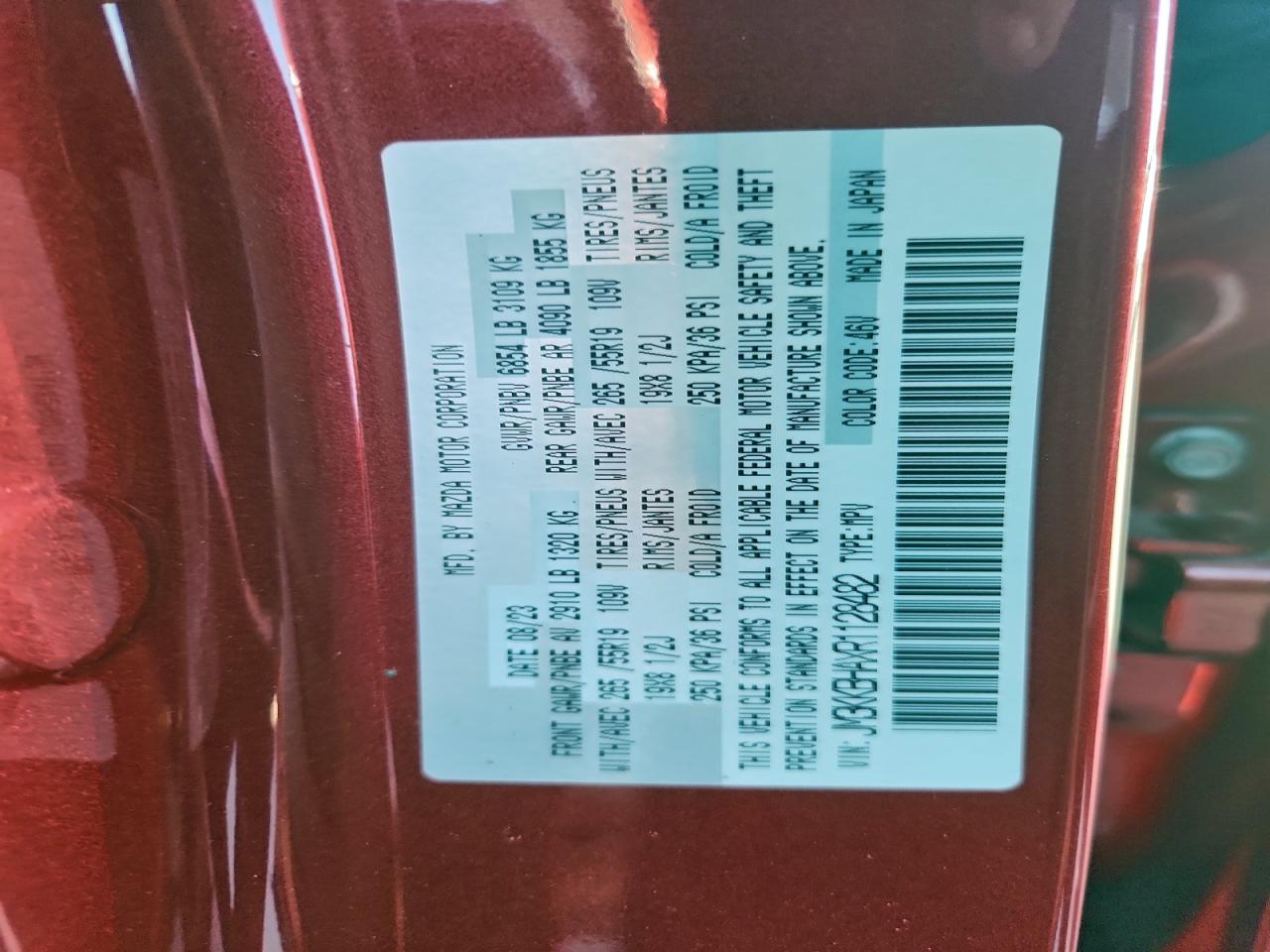 2024 Mazda Cx-90 Preferred VIN: JM3KKBHAXR1128482 Lot: 91427575