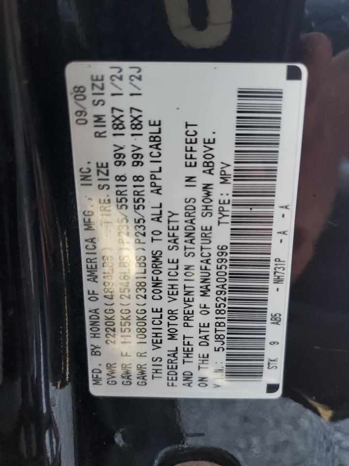 2009 Acura Rdx Technology VIN: 5J8TB18529A005996 Lot: 90641005