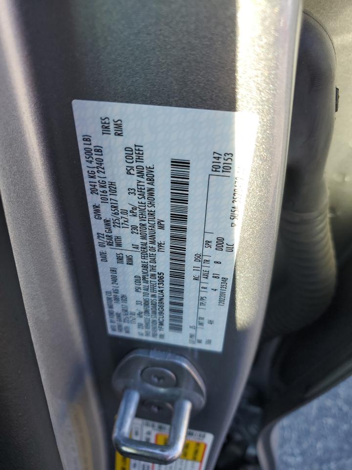 2022 Ford Escape Se VIN: 1FMCU9G69NUA13065 Lot: 92109685